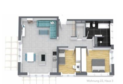 Stilvolle 3-Zimmer-Terrassenwohnung mit gehobener Innenausstattung mit Balkon in Aichach