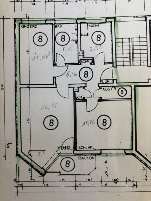 Salzgitter-Lebenstedt, Kranichdamm, 66 m², 3 Zimmer, 3. Obergeschoss, Balkon