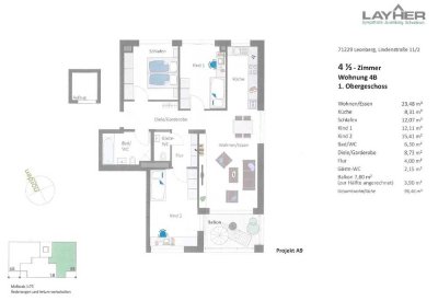 Stilvolle 4,5-Raum-Wohnung mit gehobener Innenausstattung mit Einbauküche in Leonberg