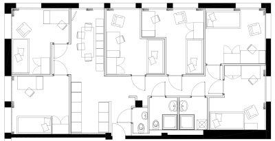 114 m2 Wohnung/Büro in der Templstraße mit 6 Zimmern, Wohnküche mit Bar, 2 Duschbädern, Gäste-WC und TG-Stellplatz