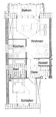 2-Zimmer-Wohnung mit Balkon in ruhiger Lage