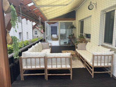 Ohne Makler-Provision: 3/4-Zimmer-Wohnung in ruhiger Lage (Privatweg) mit Garten und Stellplätzen