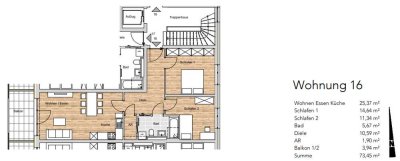 Sonnige 3-Zimmerwohnung im 2.Obergeschoss - Wohnung 16