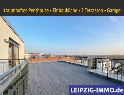 Penthouse mit XXL-Terrasse und Fernblick * 2 Bäder * Einbauküche * Lift * Garage