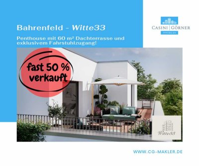 Witte33: Penthouse mit 60 m² Dachterrasse und exklusivem Fahrstuhlzugang im grünen Bahrenfeld!