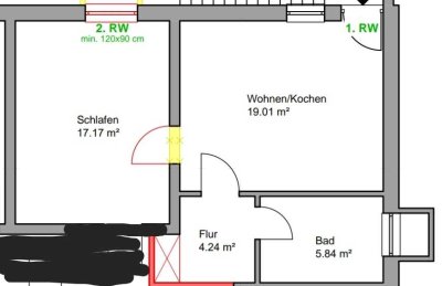 Erstbezug nach Sanierung in vollmöblierte 2-Zimmer-Souterrain-Wohnung an Einzelperson zu vermieten