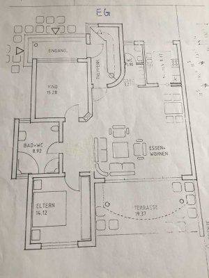 Gepflegte 3-Zimmer-EG-Wohnung mit Garten in Hockenheim