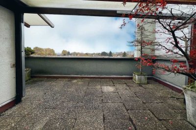 Frankfurt-Bonames: Elegantes Penthouse mit Panorama-Terrasse und Weitblick über Frankfurt