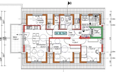 Stilvolle, neuwertige 3,5-Raum-DG-Wohnung mit Balkon und EBK in Ittlingen