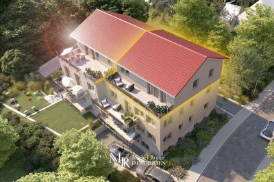 NEUBAU: Energieeffiziente (A+)  3-Zimmer-Wohnung mit großer Dachterrasse, Garage und Aufzug