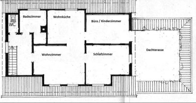 3-Zimmer-Maisonette-Wohnung mit Dachterasse und Einbauküche in Tübingen