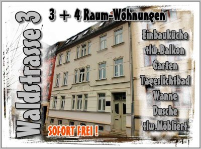 EXKLUSIVE DG WOHNUNG MIT BALKON *4 RAUM*85 m²*KLIMA*EINBAUKÜCHE+TAGESLICHT-BAD+DUSCHE+WANNE*KAMIN*