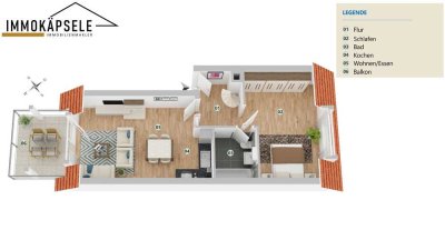 Attraktive 2,5-Zimmer-Maisonette-Wohnung in begehrter Lage von Köngen mit Süd-Balkon