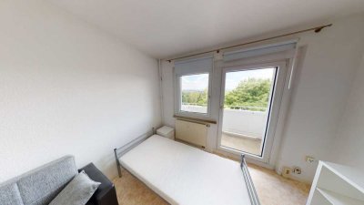 Möblierte 1-Raum-Wohnung mit Balkon