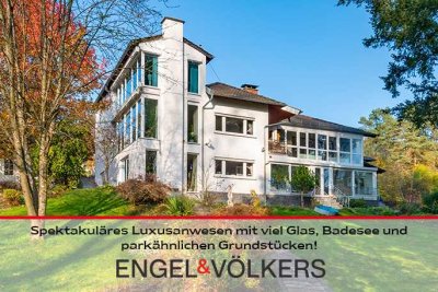 Spektakuläres Luxusanwesen mit viel Glas, Badesee und parkähnlichen Grundstücken!