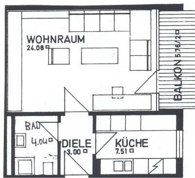 helles 1-Zi.Appartement (für Einpersonenhaushalt) im Wohnpark Solitude