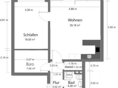 Geschmackvolle, gepflegte 2-Zimmer-Wohnung mit Balkon und Einbauküche in Wedel