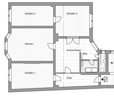 Sanierte 4-Zimmer-Wohnung mit hohen Decken in Flensburg