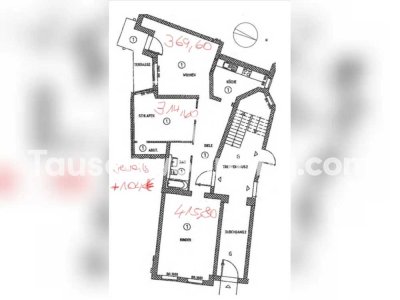 Tauschwohnung: 3-Zimmer Altbau im EG gegen 2-Zimmer OG