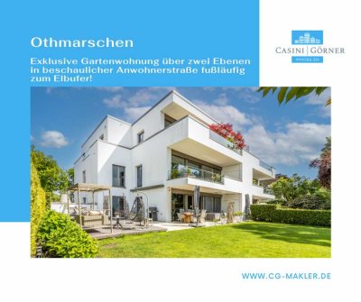 Exklusivität trifft Moderne: Garten-Maisonette-Wohnung in gehobener Nachbarschaft nahe Elbufer!