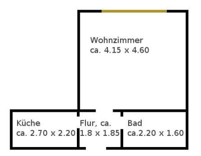 Gepflegte 1-Zimmer-Wohnung, ideal für Pendler und Studierende