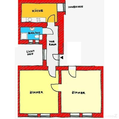 Provisionsfrei: großzügige 2-Zimmer-Altbauwohnung bei TU / Steyrergasse