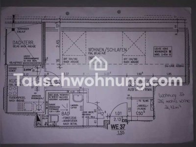 Tauschwohnung: Biete 1 Zimmer Wohnung, suche 2 Zimmer mit WBS.