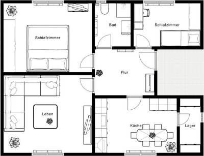 80m² Wohnung zu vermieten