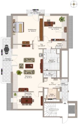 Über den Dächern von Grünwald - Helle und geräumige Wohnung