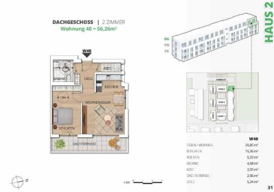 Neue 2-Raum Senioren Wohnung DG mit Balkon in Waghäusel - Nur für Senioren ab 60 Jahren