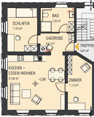 Exklusive 2,5-Raum-Wohnung mit gehobener Innenausstattung in Adlesdorf