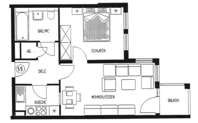 Charmante 2-Zimmer-Wohnung in einer Seniorenresidenz (Quellenhof) – Wohnen ab 60