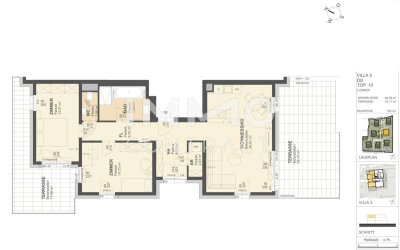 KREMSER WOHNDOMIZIL3Zi- 84qm- Dachgeschoss-Eigentum, 2TerrassenLift, Tiefgarage, in beliebter Grünruhelage