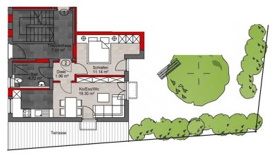 Erstbezug! 2-ZKB EG-Wohnung mit Garten! Bad mit Fenster! FBH/elektrische Rollläden/Stellplatz!