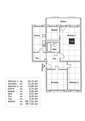 Schöne 3,5-Zimmerwohnung, große Küche mit Fenster!