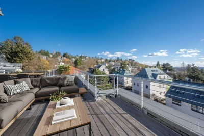 Dachterrassentraum im Grünen mit Blick über Wien| 4 Zimmer mit großzügigen Außenflächen