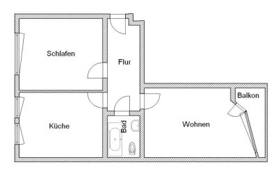 Sanierte 2 ZW mit Wohnküche und Balkon!