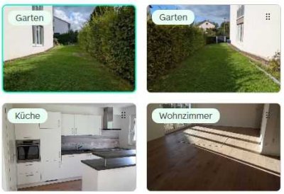 Lichtdurchflutete, moderne Wohnung mit großem Garten - (teil-)möbliert möglich