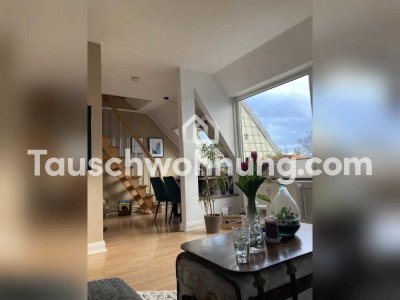 Tauschwohnung: Lichtdurchflutete Maisonettewohnung mit 2 Bädern und Balkon