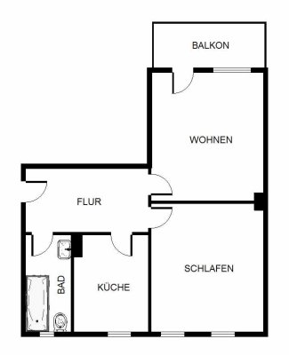 Schöne, renovierte 2-Zimmer-Wohnung mit Balkon!