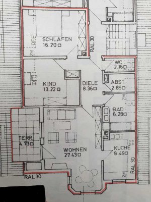 Stilvolle, sanierte 3,5-Dachgeschosswohnung mit Terrasse  - nähe Uniklinik