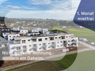 Fantastische 2 Zimmer Terrassenwohnung 1.9 in Hagenberg | Erstbezug | Fernblick | 1. MONAT MIETFREI