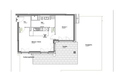 sonnige Erdgeschosswohnung mit Garten & südlicher Terrasse im hocheffizienten Gebäude