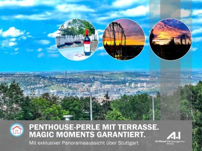 PENTHOUSE-PERLE. Mit exklusiver Panoramaaussicht über Stuttgart