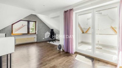 Maisonette im DG mit SW-Dachterrasse, EBK und Garage | zzgl. 25 qm fast fertige Ausbaureserve