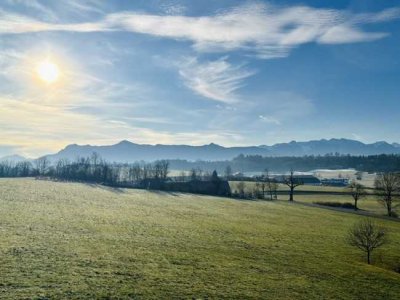 Nur Felder, Wiesen und die Berge.... Architekten-Einfamilienhaus in einmaliger Ortsrandlage