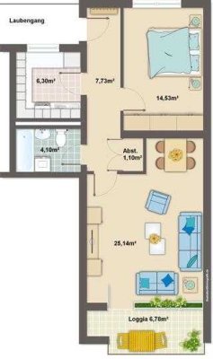 Stilvolle, gepflegte 2-Zimmer-Erdgeschosswohnung in Ronnenberg