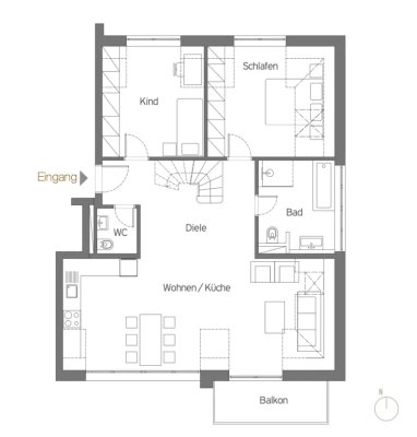 Stilvolle, gepflegte 4-Raum-Wohnung mit EBK