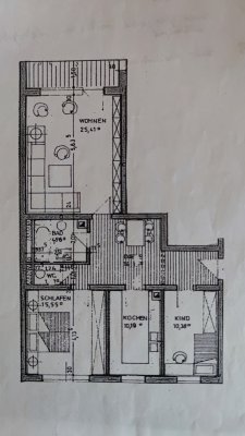 3,5 Zimmer-Wohnung  gepflegt in guter Lage. Einzug nach Vereinbarung ab ca April 2025